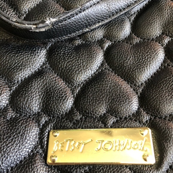 Betsey Johnson black quilt shoulder bag animal print with  bow - Picture 10 of 13